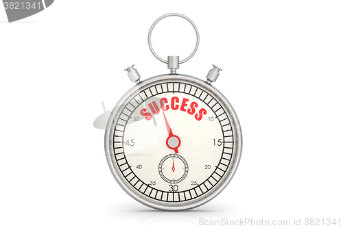 Image of Stopwatch with success word isolated