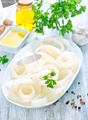 Image of Raw squid rings with pepper