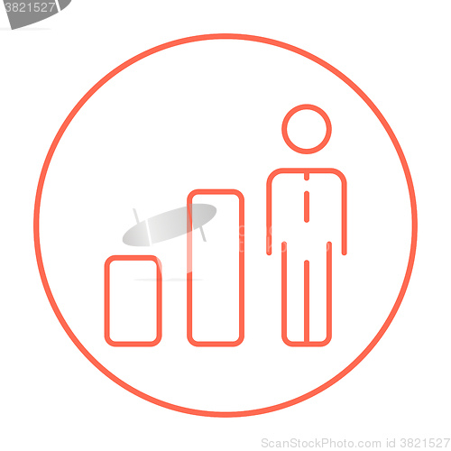 Image of Businessman and graph line icon.