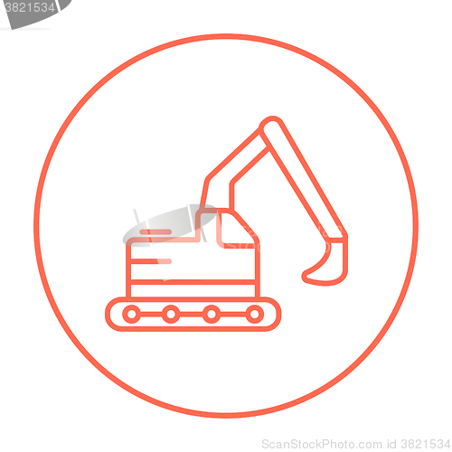 Image of Excavator line icon.