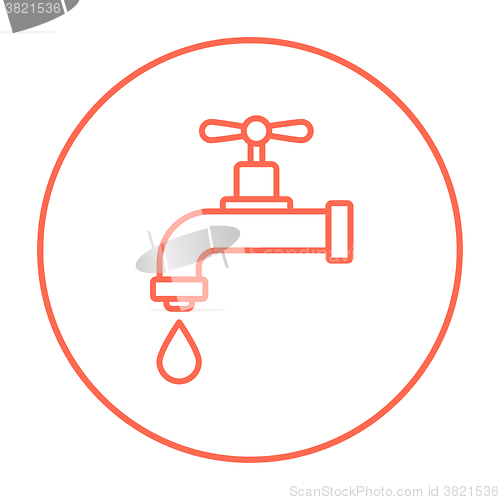 Image of Dripping tap with drop line icon.