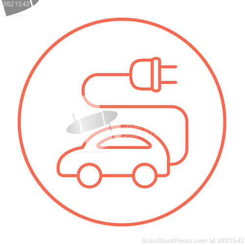 Image of Electric car line icon.