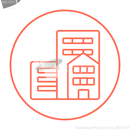 Image of Residential buildings line icon.