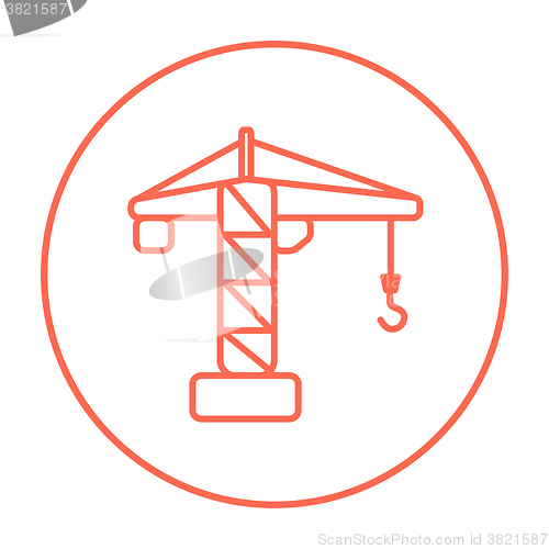 Image of Construction crane line icon.