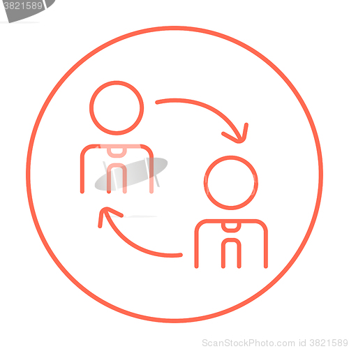 Image of Staff turnover line icon.