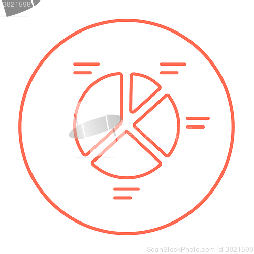 Image of Pie chart line icon.