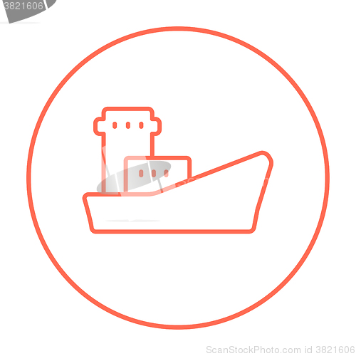 Image of Cargo container ship line icon.