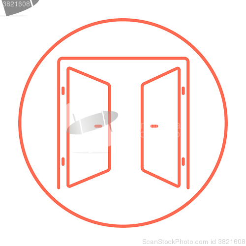 Image of Open doors line icon.