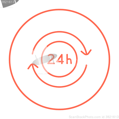 Image of Service 24 hrs line icon.