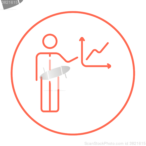 Image of Business report line icon.