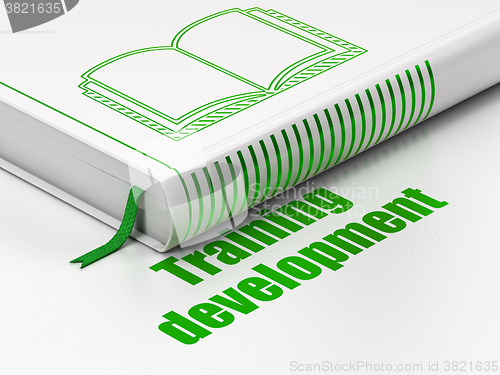 Image of Education concept: book Book, Training Development on white background