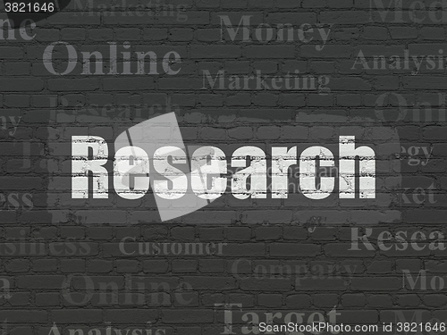 Image of Advertising concept: Research on wall background