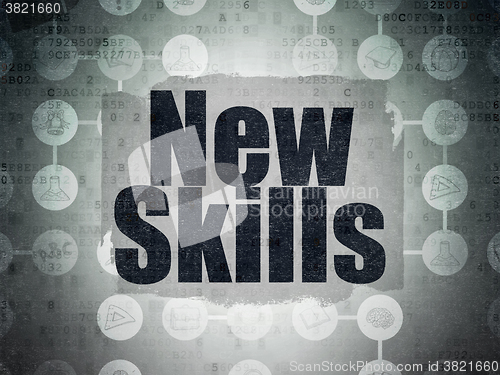 Image of Education concept: New Skills on Digital Paper background
