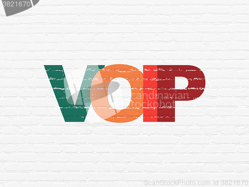 Image of Web design concept: VOIP on wall background