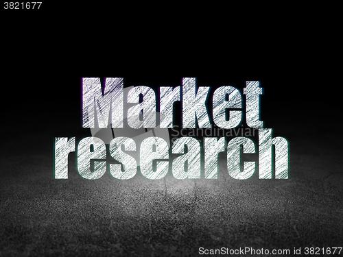 Image of Marketing concept: Market Research in grunge dark room