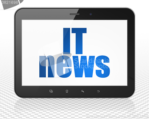 Image of News concept: Tablet Pc Computer with IT News on display