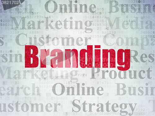 Image of Advertising concept: Branding on Digital Paper background