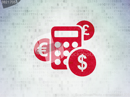 Image of News concept: Calculator on Digital Paper background