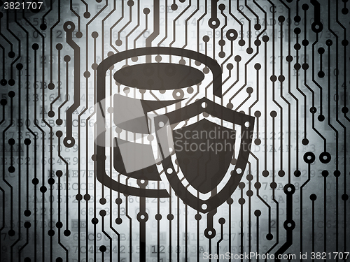 Image of Database concept: circuit board with Database With Shield