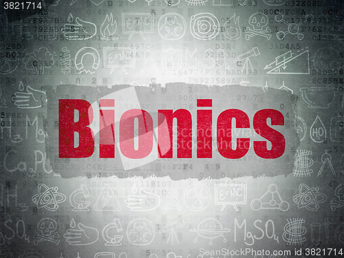 Image of Science concept: Bionics on Digital Paper background