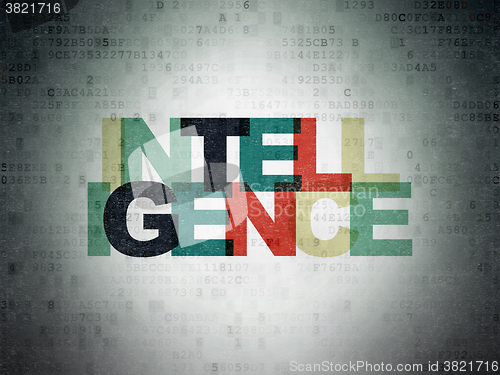 Image of Education concept: Intelligence on Digital Paper background