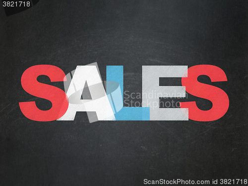 Image of Advertising concept: Sales on School Board background