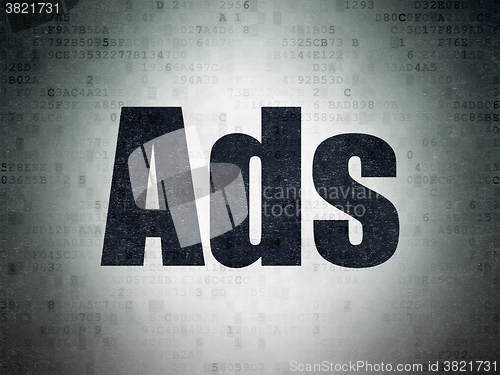 Image of Advertising concept: Ads on Digital Paper background