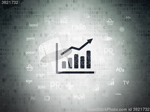 Image of Marketing concept: Growth Graph on Digital Paper background
