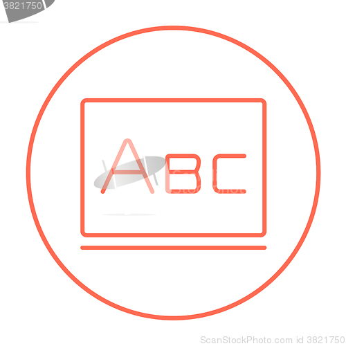 Image of Letters abc on blackboard line icon.