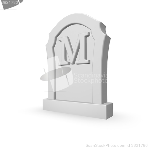 Image of gravestone with letter m