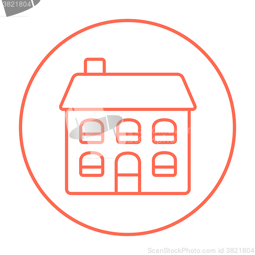 Image of Two storey detached house line icon.