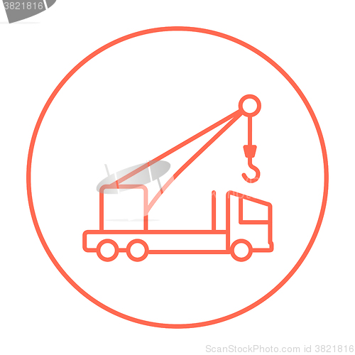 Image of Mobile crane line icon.