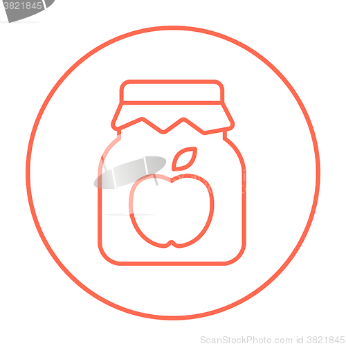 Image of Apple jam jar line icon.