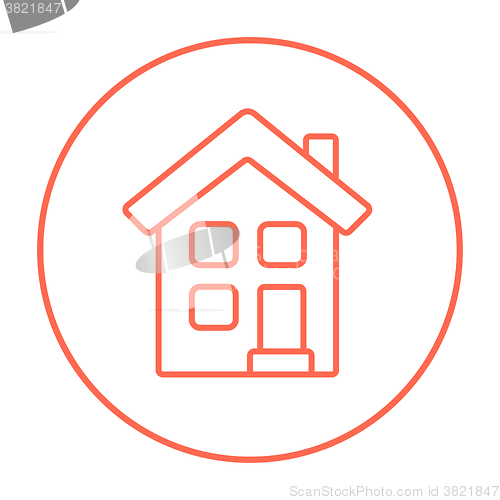 Image of Two storey detached house line icon.