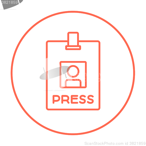 Image of Press pass ID card line icon.