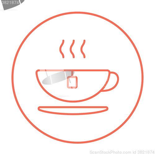 Image of Hot tea in cup line icon.