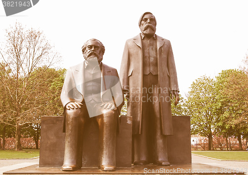 Image of Marx-Engels Forum statue vintage