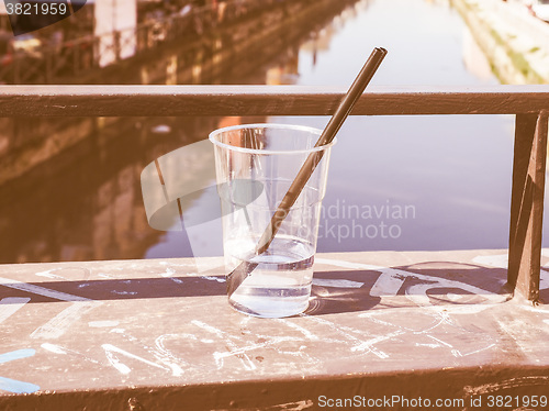 Image of Retro looking Naviglio Grande Milan