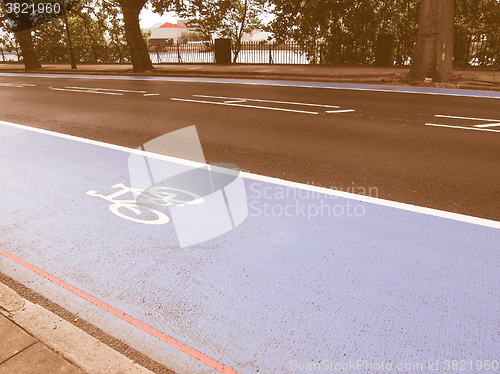 Image of  Bike lane sign vintage