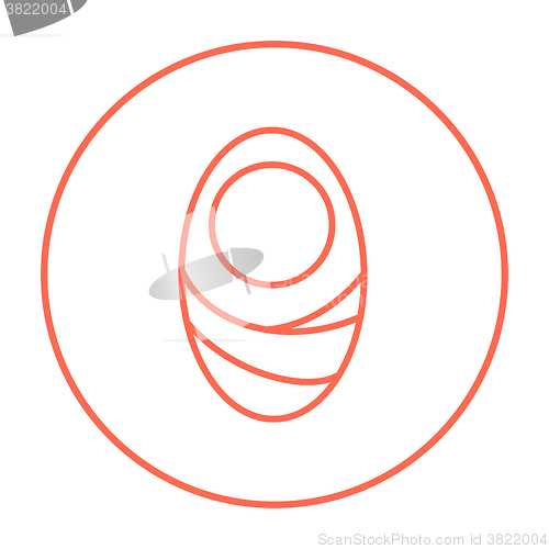 Image of Infant wrapped in swaddling clothes line icon.