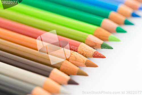 Image of Colourful pencil isolated on white