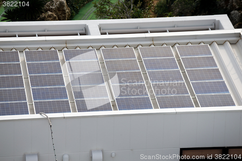 Image of Solar panel plant on roof top