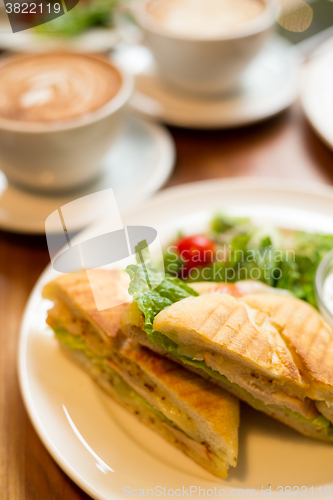Image of Breakfast with coffee and panini