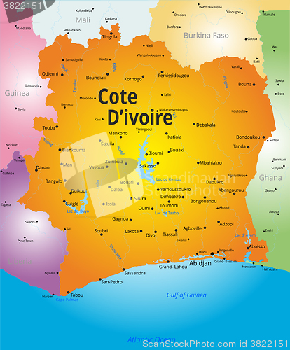 Image of  map of Cote d Ivoire 