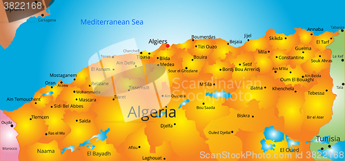 Image of map of Algeria country