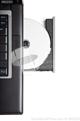 Image of dvd cd rom drive in laptop