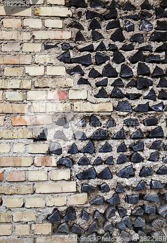 Image of building wall ,  logs