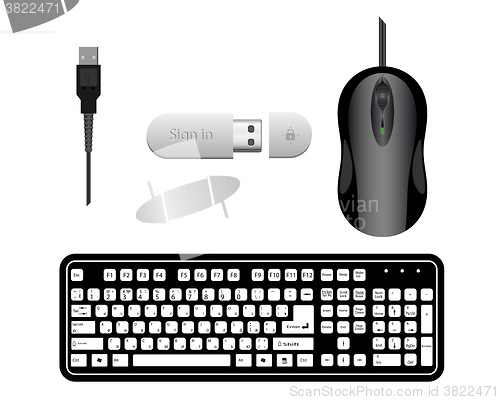 Image of Keyboard Mouse USB flash drive