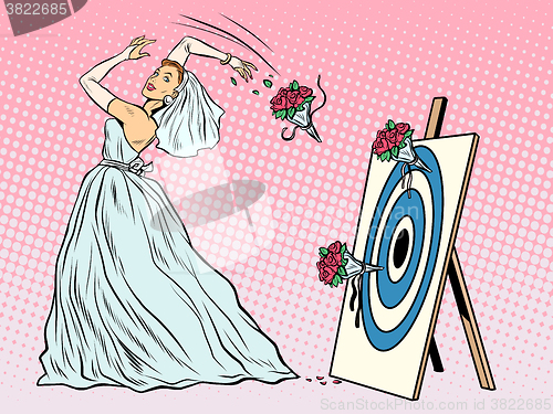 Image of The bride bouquet flower girl throws on target