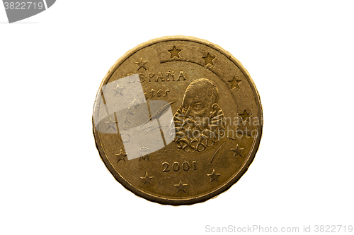 Image of European cents, close-up  